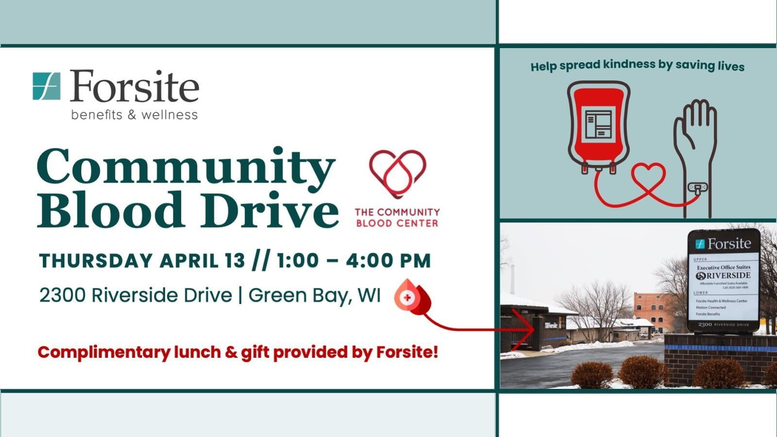 Forsite Hosts Community Blood Drive -April 13th 
